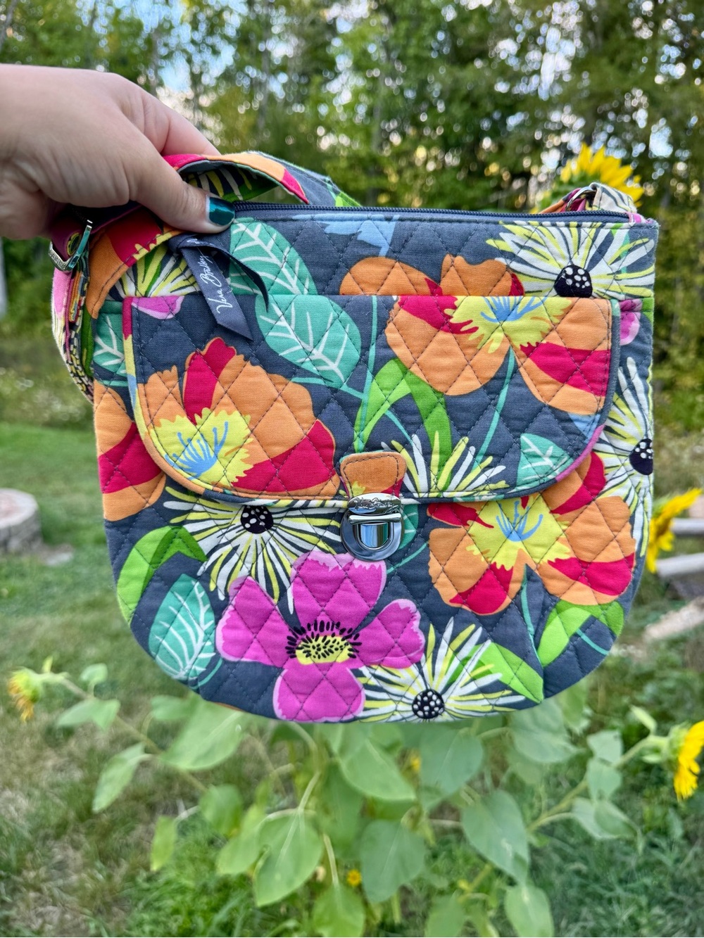 Vera Bradley Jazzy Blooms Quilted Crossbody Bag